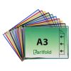 Tablă de prezentare A3, albastru, orizontal, deschis la exterior